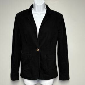 Loft Black Equestrian Minimalist Dark Academia Old‎ Money Womens Blazer Sz 4